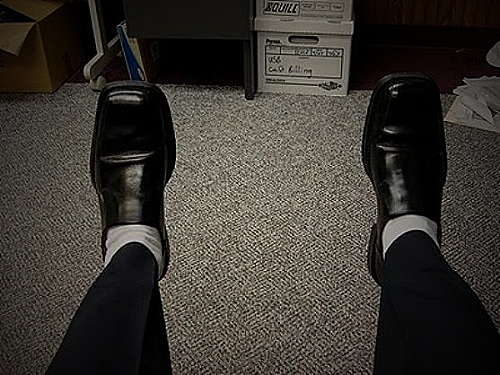 Black Shoes and White Socks Style Combination