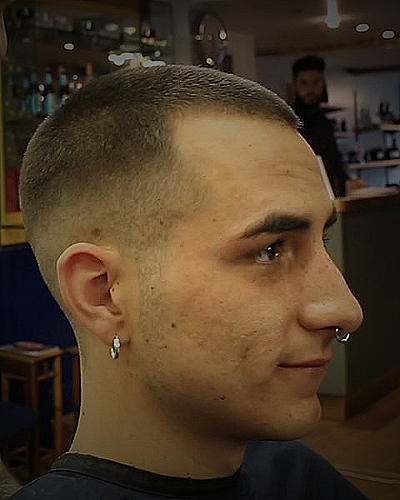 Buzzcut with Number 3 Fade