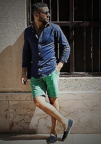 Cotton Candy Multi-Colored Shirt with Green Shorts