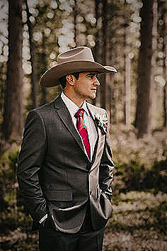 Cowboy hat and Suit Image