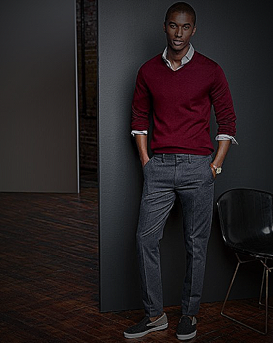 Crew Neck Sweater Outfit with Dress Shoes