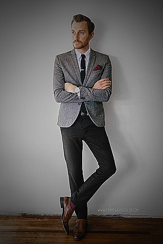 Gray Blazer Semi-Formal Wear