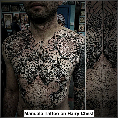 Mandala Tattoo on Hairy Chest
