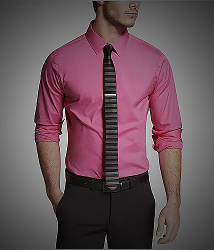 Pink Dress Shirt with Black Pants