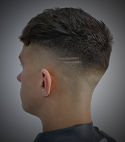 Side-Parted Fade with 2 On The Sides Haircut