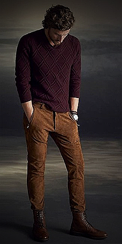Sweater and Brown Brogue Shoes Outfit