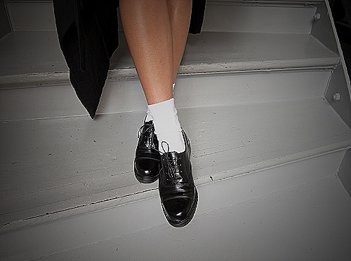 White ankle socks with black shoes