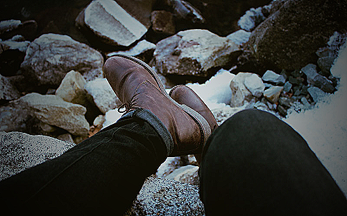 black jeans brown boots image