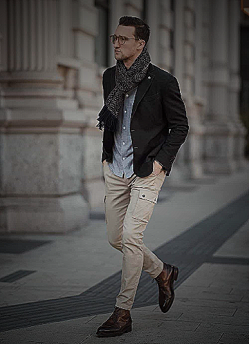 brown shoes with khakis outfit example
