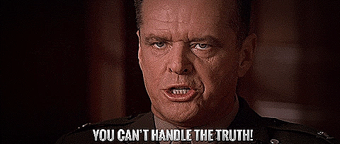 A Few Good Men GIF of Jack Nicholson saying 'you can't handle the truth' - a few good men gif