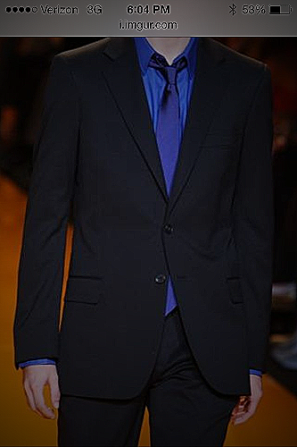 Accessories for Black Shirt Blue Suit combination