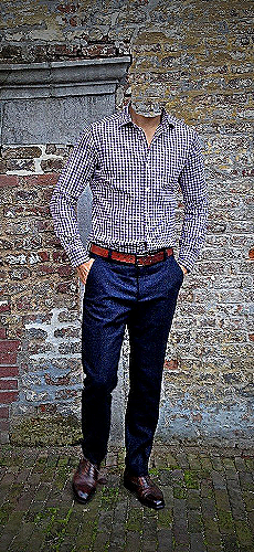 Checked shirt with navy pants - what to wear with navy pants men