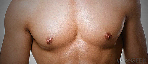 Male nipples close-up