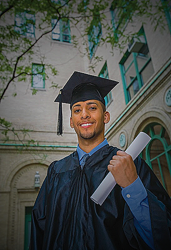 Men in Graduation Gown - what to wear under cap and gown men