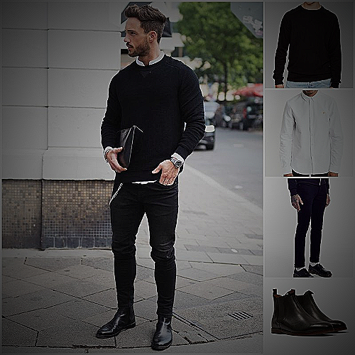 Men's black boots and casual outfit - how to style black boots men