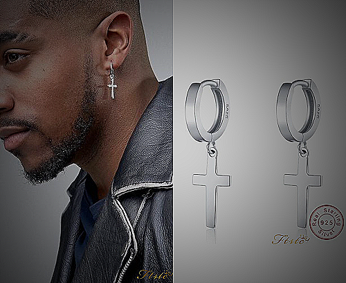Men's cross earrings