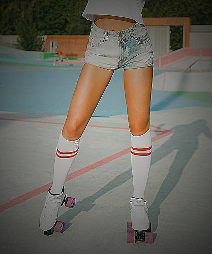 Sporty Style with Long Socks and Shorts