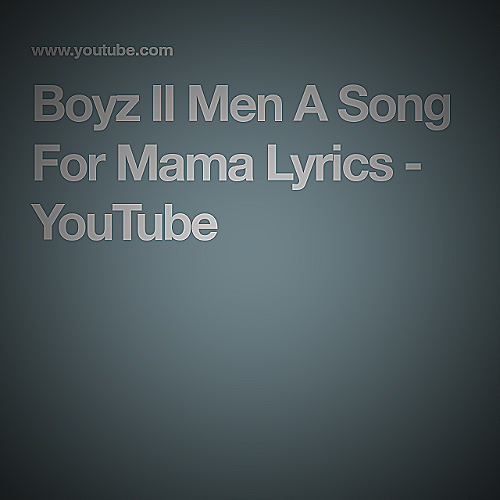 Mother and son singing along Boyz II Men's A Song for Mama