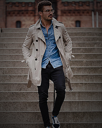Man wearing a brown trench coat - how to wear trench coat mens
