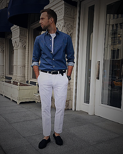White pants outfit for men