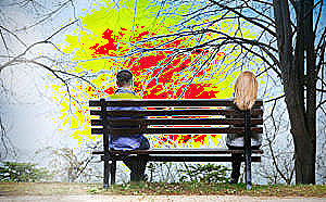 couple sitting apart on a bench - why do women leave men