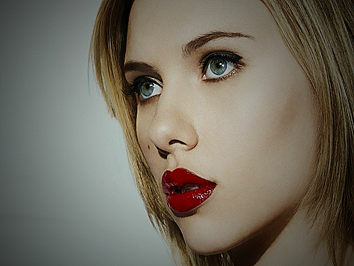 woman wearing red lipstick